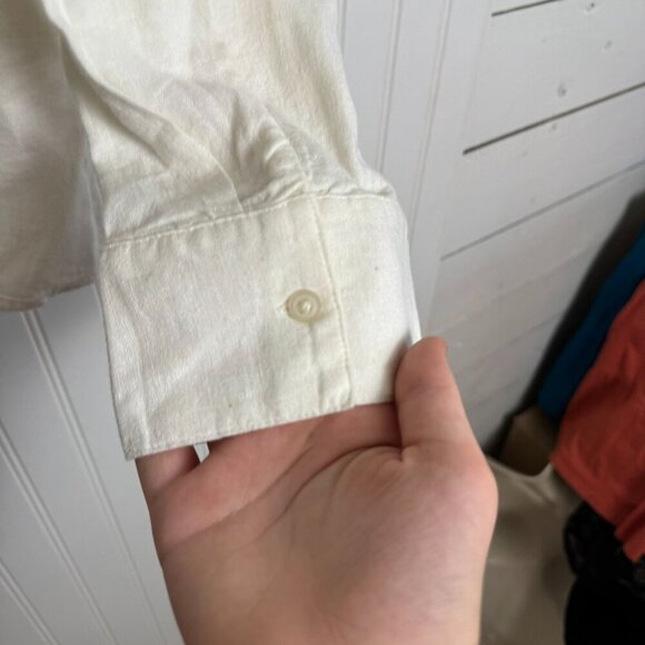 Jason Wu NWT Linen Blend Dip Dye Button Down Long Sleeve N38 - Picture 5 of 7